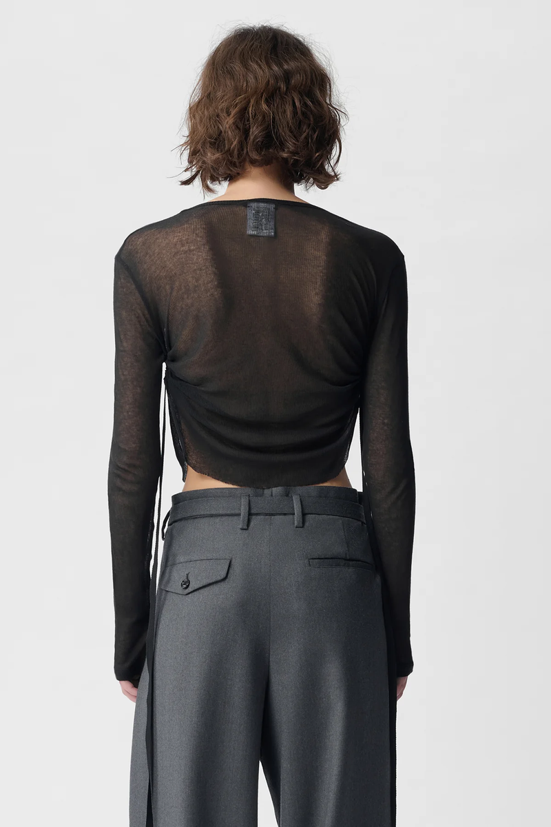 ANN DEMEULEMEESTER - Women Oke Wrinkled Cropped Long Sleeve Top