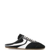 Black loafers-mules, front view