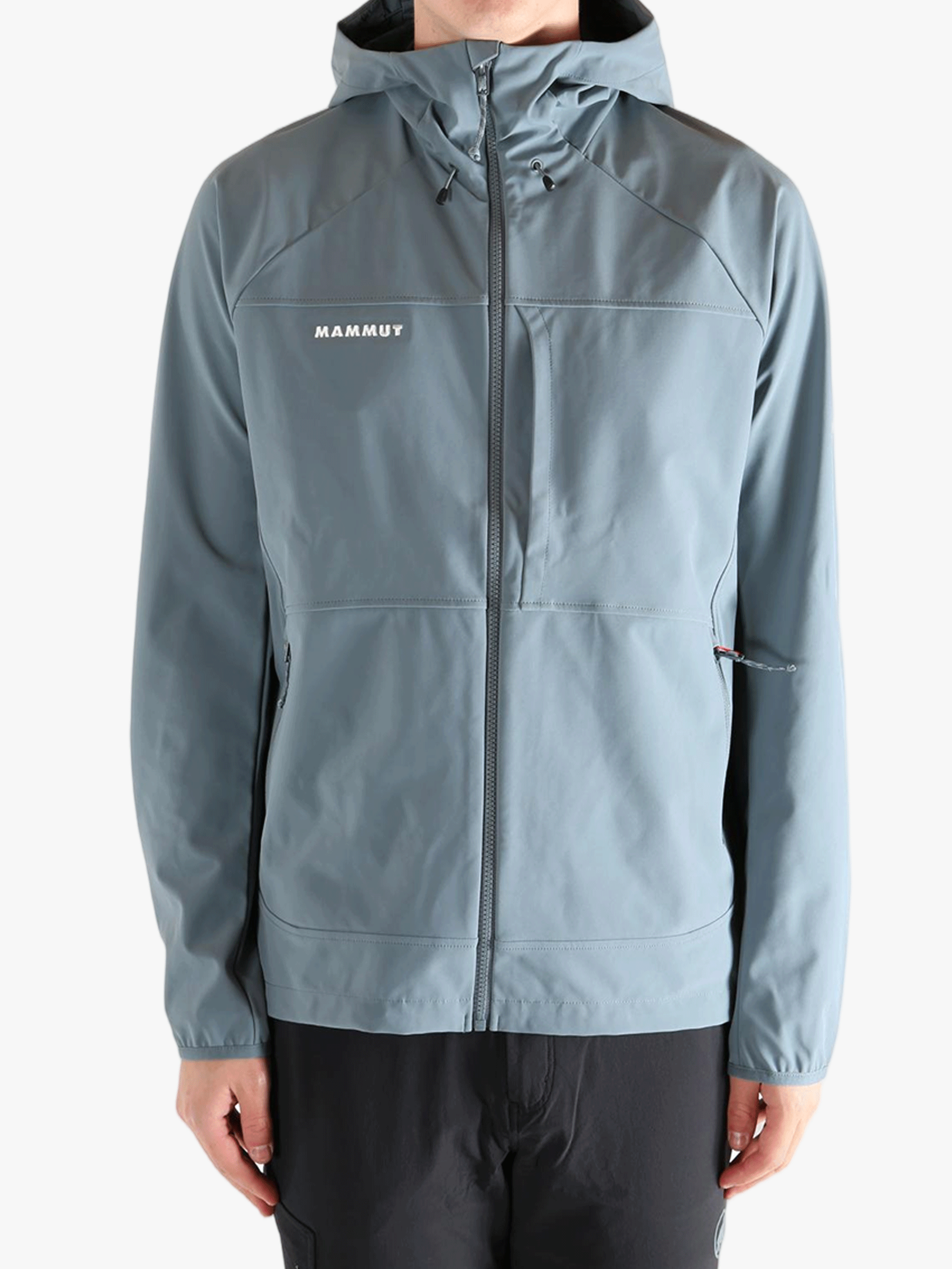 Blue jacket worn by a person, showing the jacket's fit