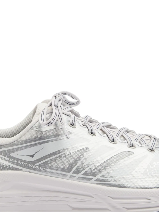 Close up of white sneaker