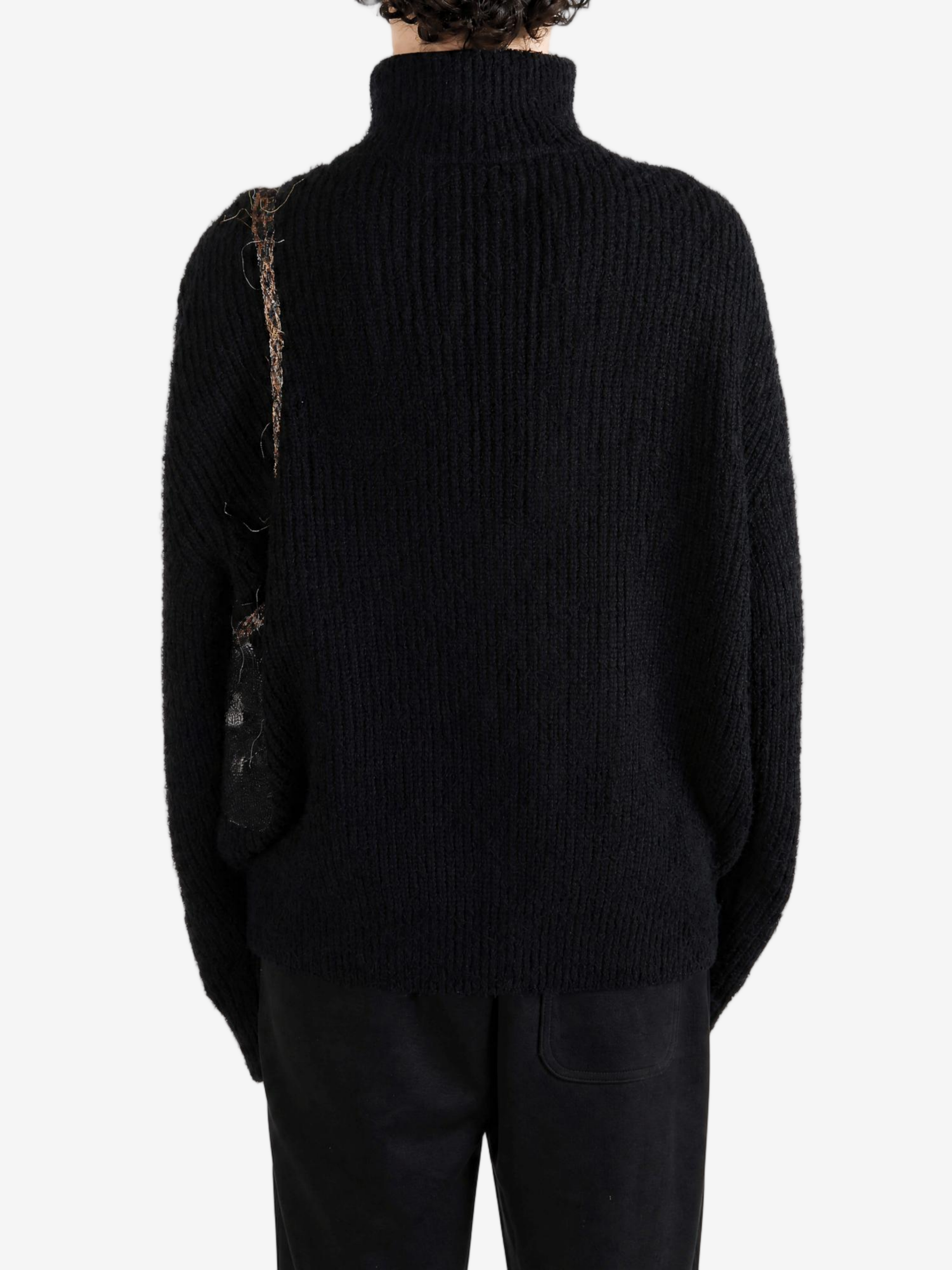 Black knitwear, full body view