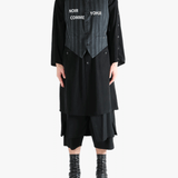 Black vest, full body view