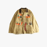 Tan jacket, front view