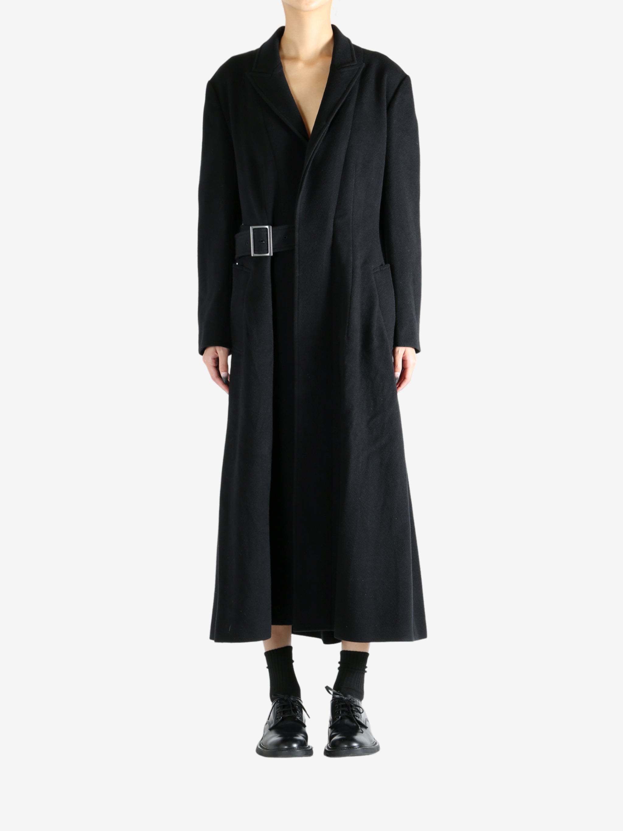 Black coat, full body view