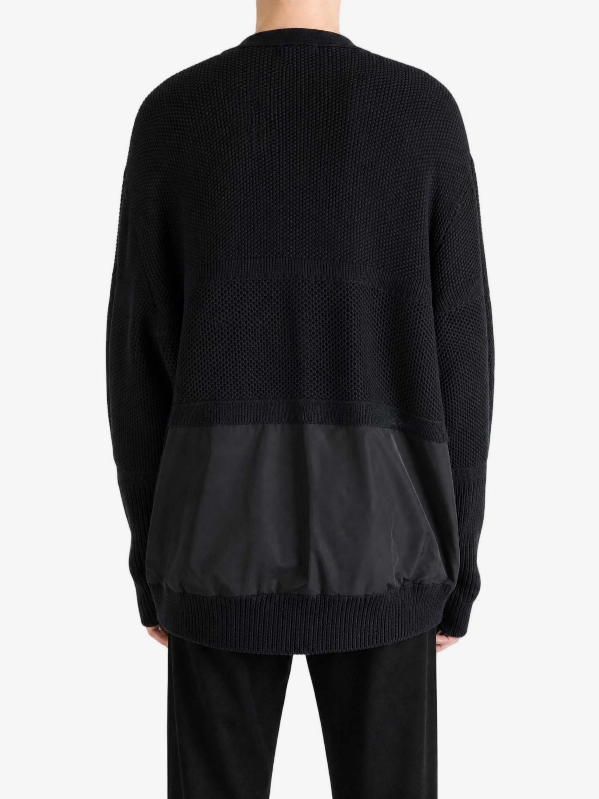 Black knitwear, full body view