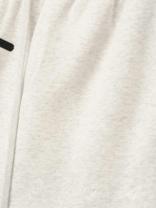 Close up of white pants, showing texture of the Cotton and Polyester fabric
