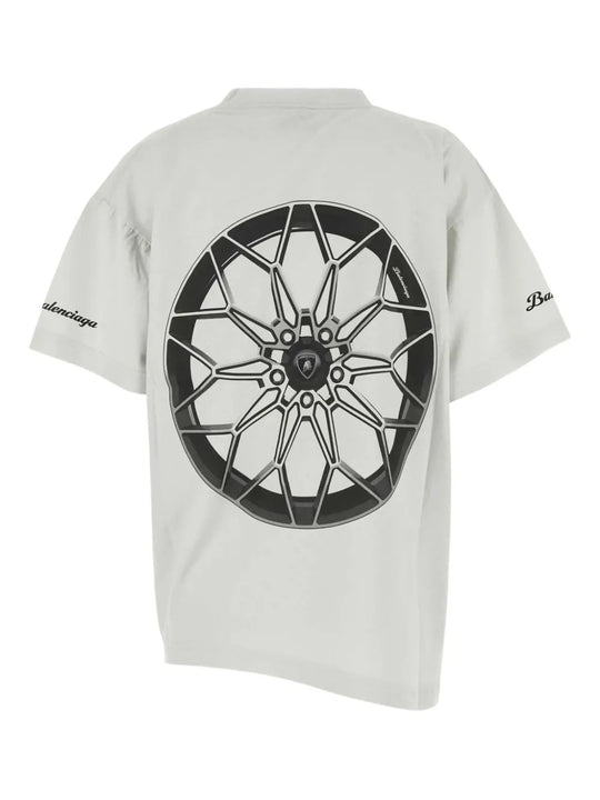 White t-shirt, back view