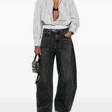 Grey jeans, full body view