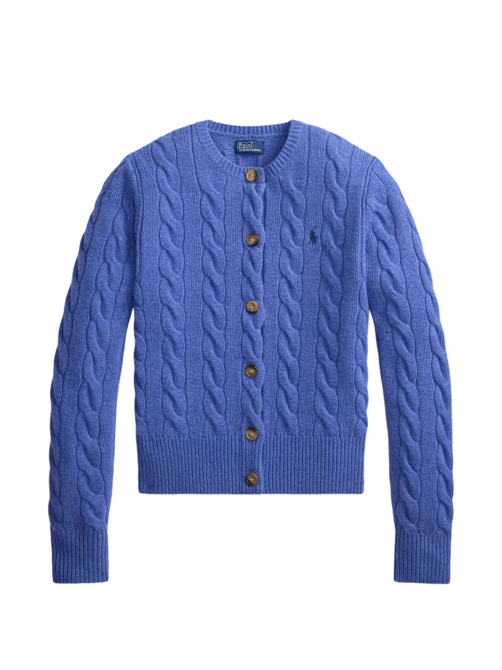 Blue knitwear, front view