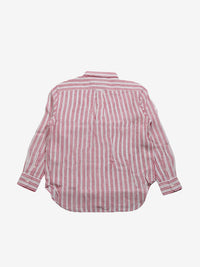 Pink shirt, back view showing relaxed fit