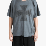 Grey t-shirt, full body view