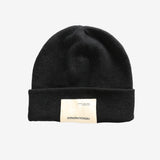 Black knit beanie,front view