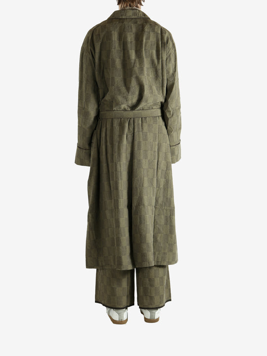 Green jackets-coats, full body view