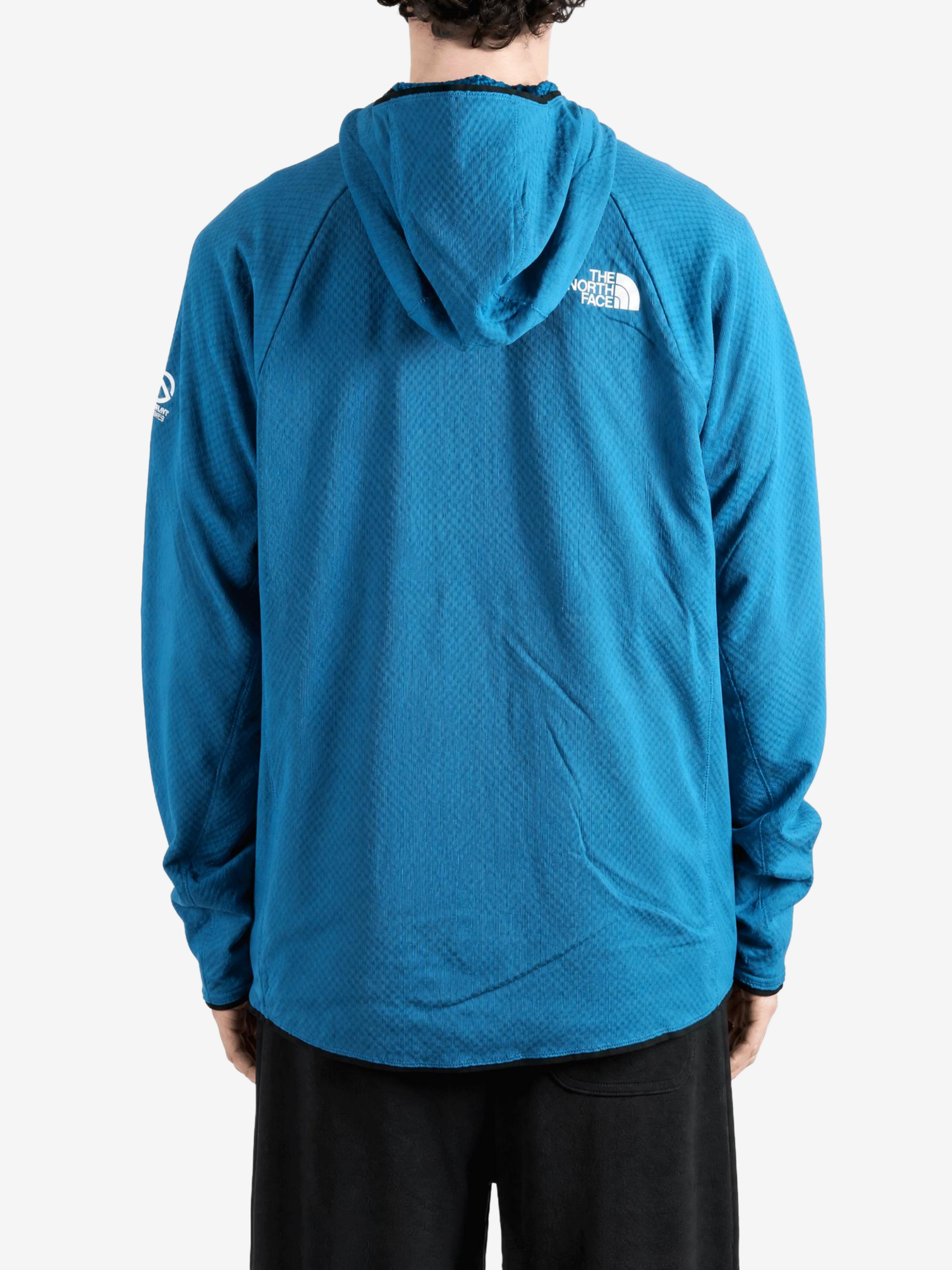 Blue hoodie, front view