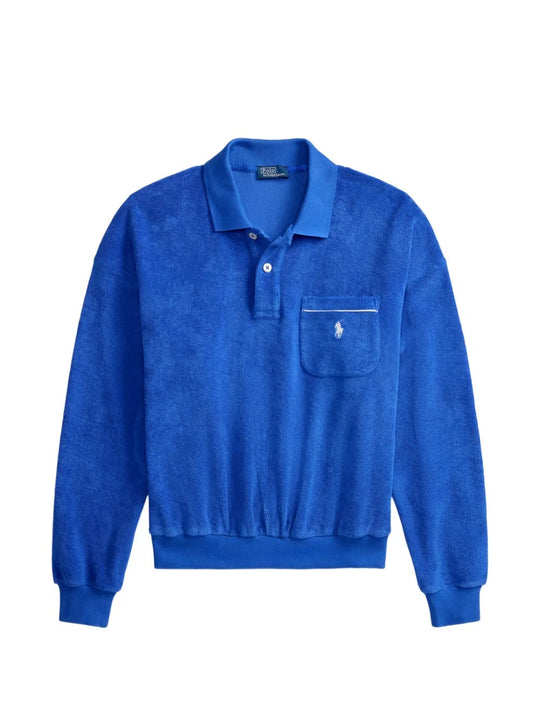 Blue top, front view