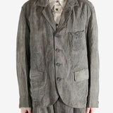 Grey jacket worn by a person, showing the jacket fit