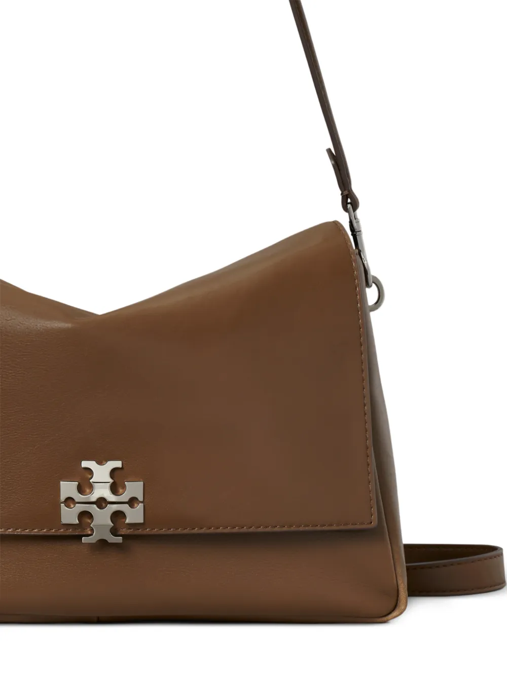 Close up of Brown bags, showing texture of the sheep nappa leather fabric