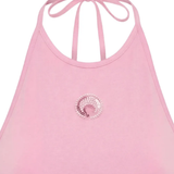 Close up of pink tops, showing texture of the cotton fabric