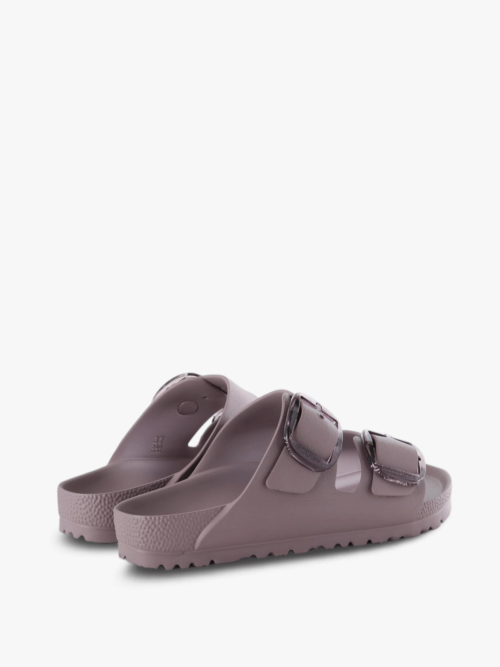 Purple sandals, side view