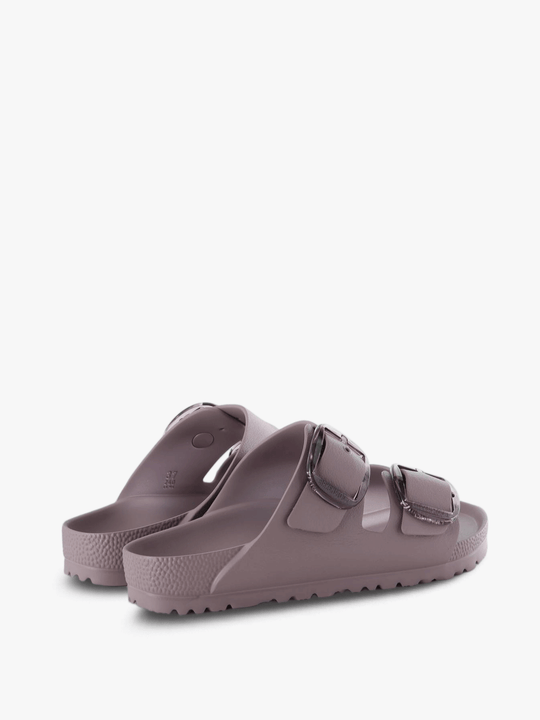 Purple sandals, side view