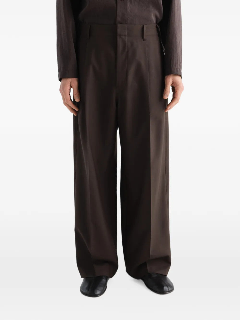 Brown pants, full body view