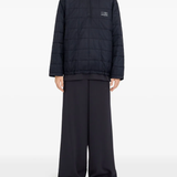 Blue jackets worn by a person, showing the jackets fit