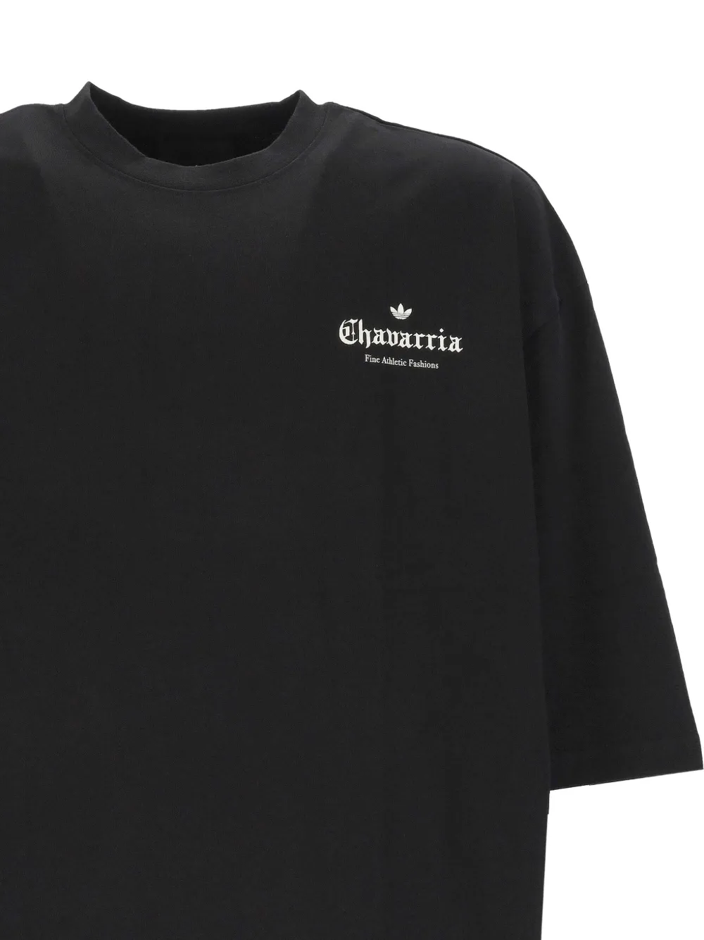 Close up of the black t-shirts, showing texture of the cotton fabric