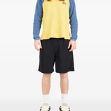 Black shorts,full body view