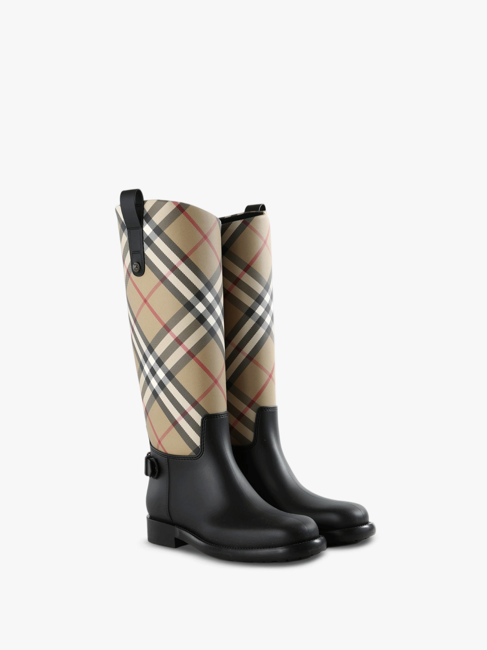 Tan boots, front view