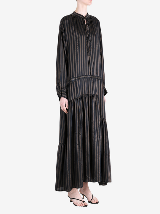 Navy dress, full body view