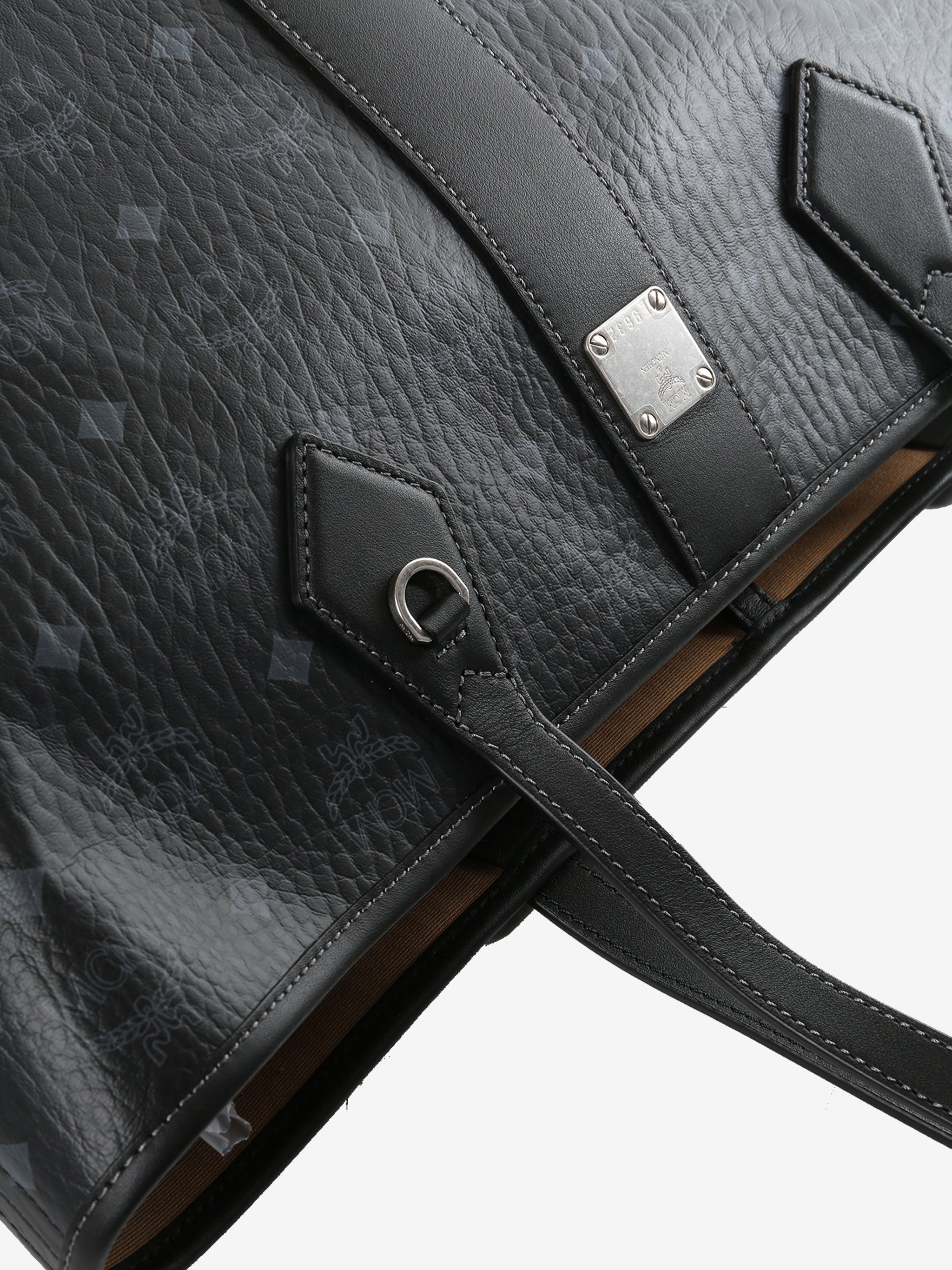 Close up of black bag, showing texture of the fabric