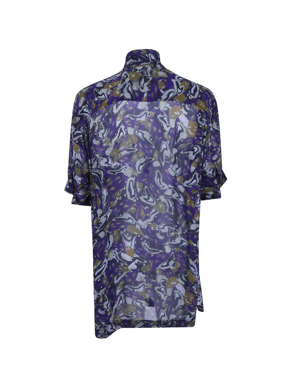 Purple shirt, back view