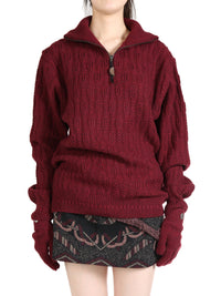 HYEIN SEO - Women W/Gloves Troyer Knit Sweater