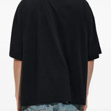 Black t-shirt, full body view