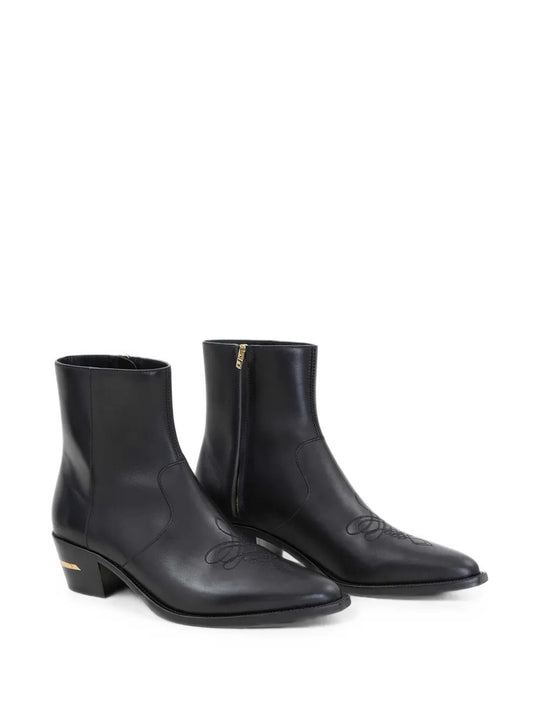 Black boots, front view