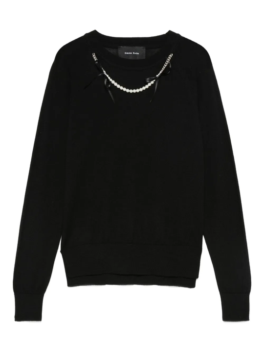 Black knitwear, front view