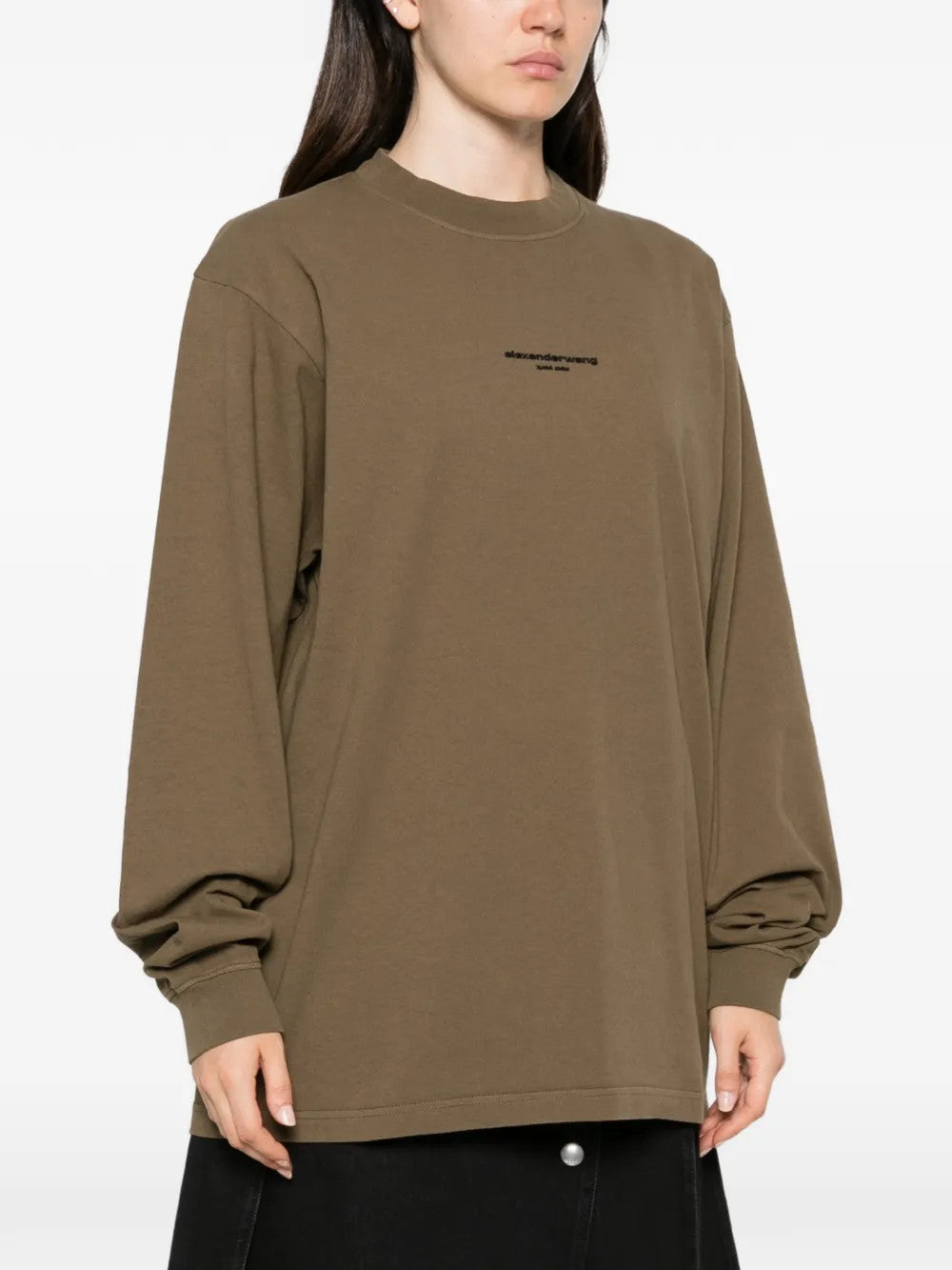 Brown top, full body view