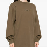 Brown top, full body view