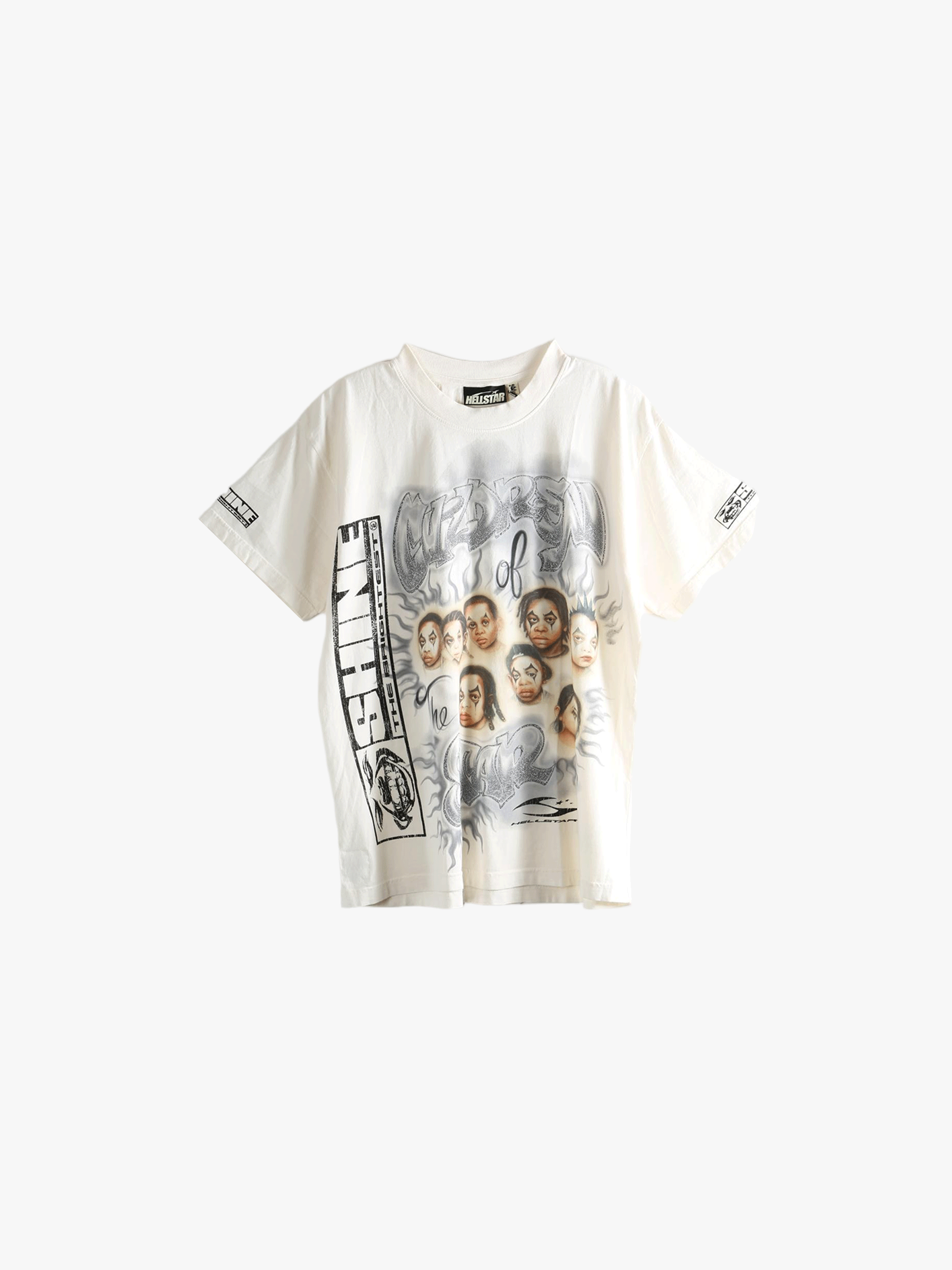 White t-shirts, front view