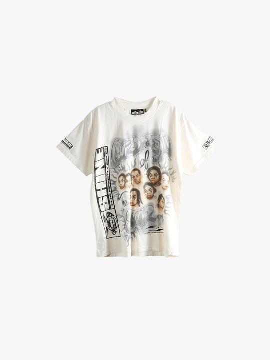 White t-shirts, front view