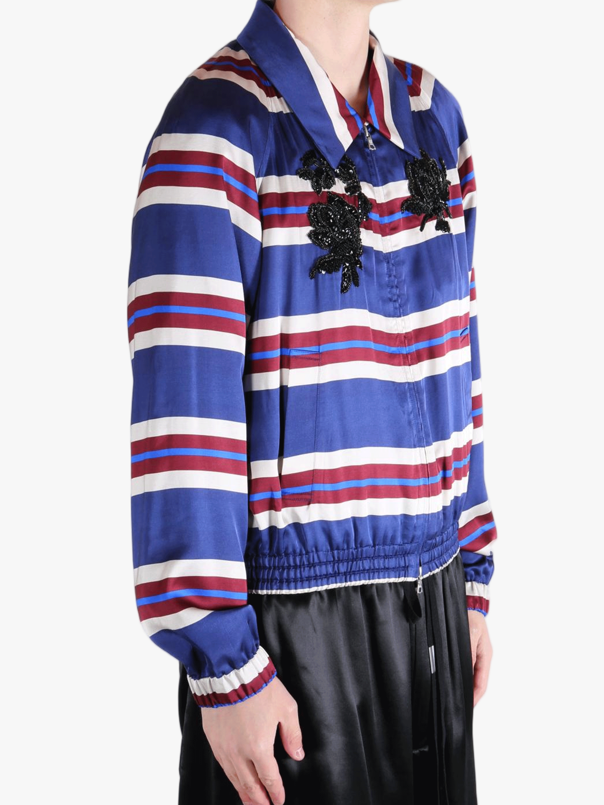 Blue jacket, side view