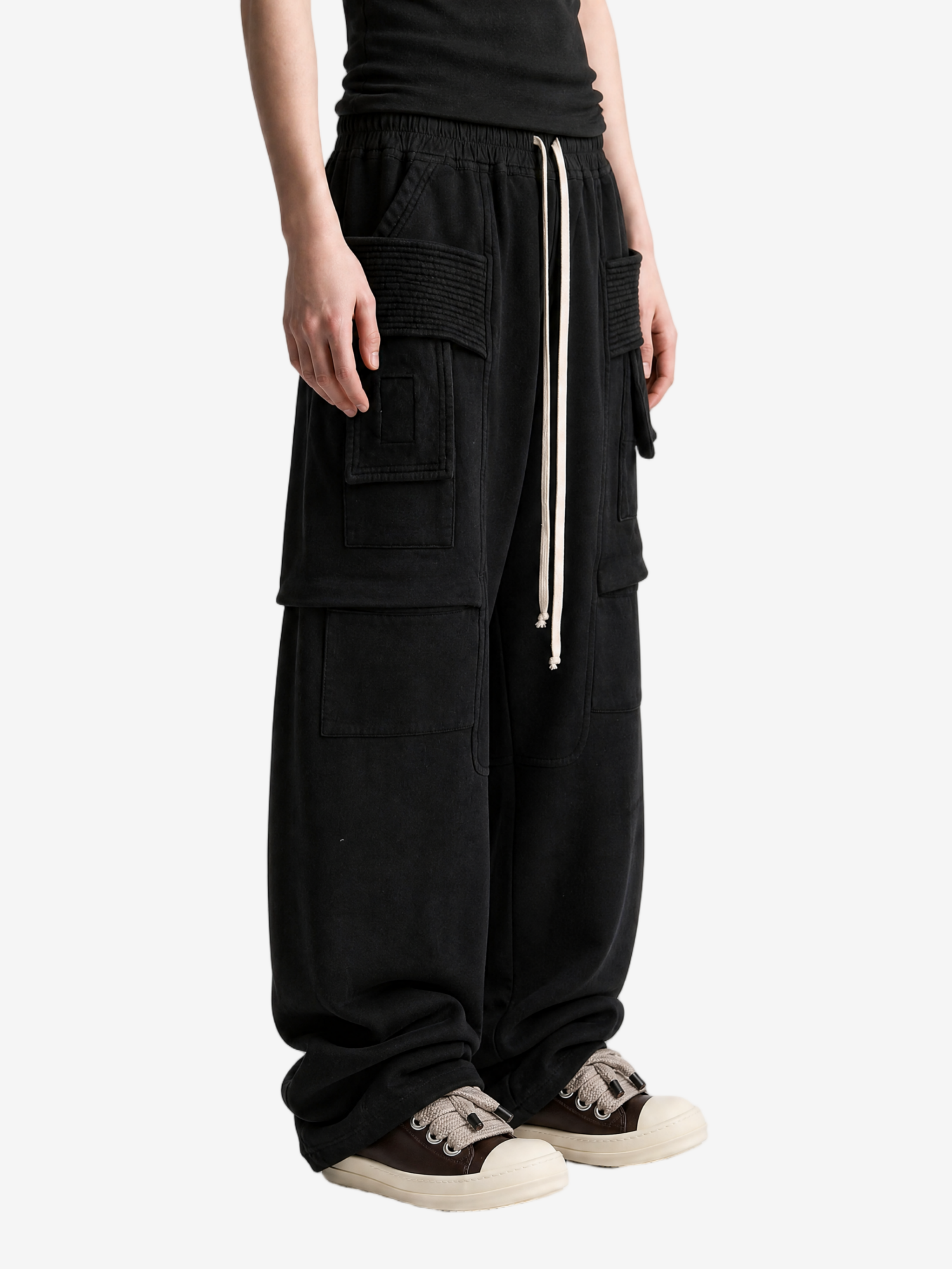 Black pants, full body view