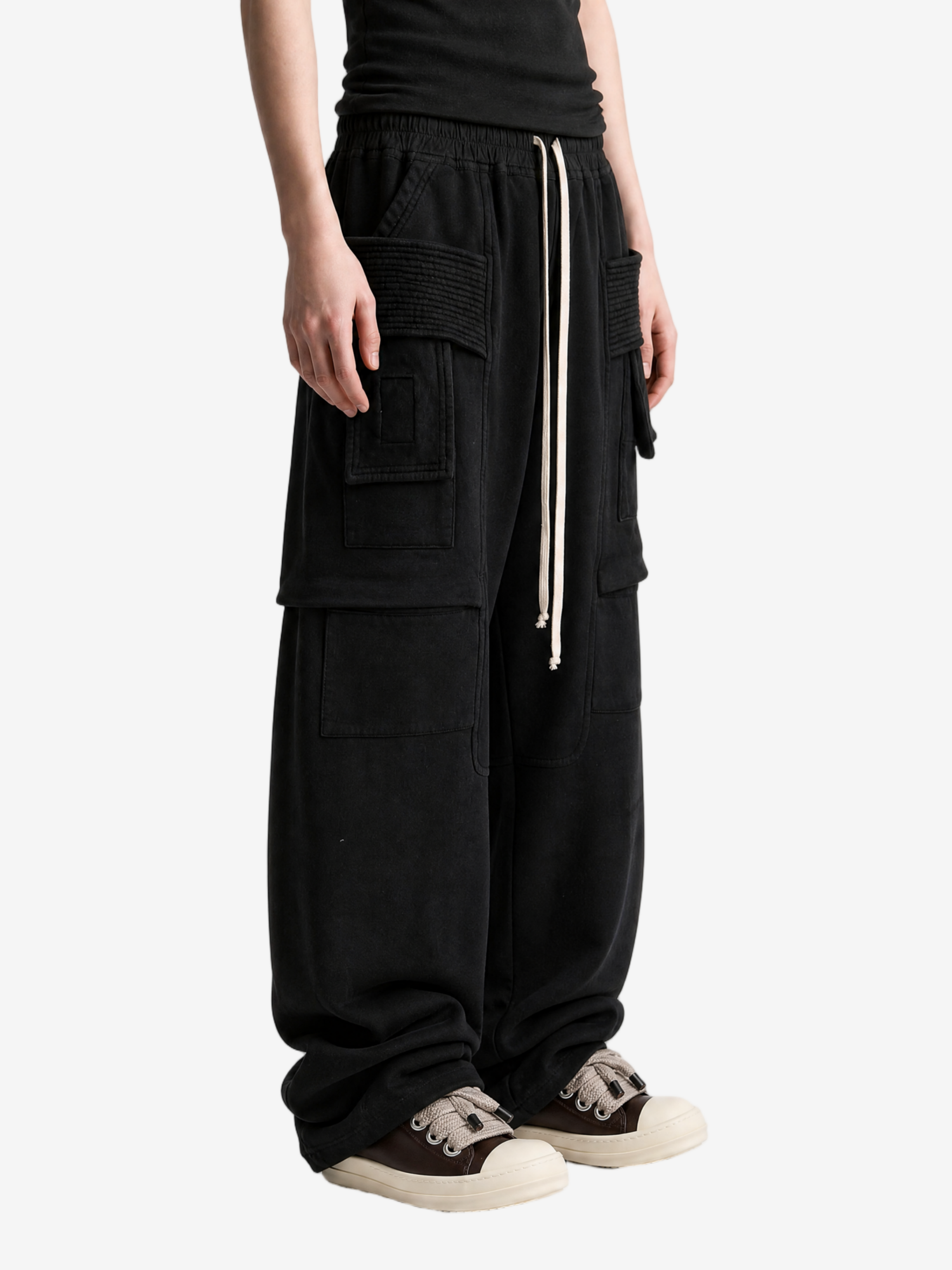 Black pants, full body view