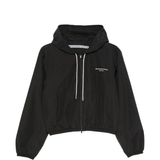 ALEXANDER WANG - Women Rhinestone Drawcord Shrunken Hoodie Jacket