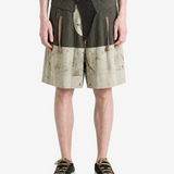Green shorts, full body view