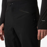 Close up of black pant, showing texture of the Fabric fabric