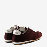 Red sneakers, back view