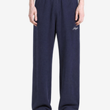 Navy pants, full body view