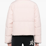 Pink jackets-coats worn by a person, showing the jackets-coats's fit