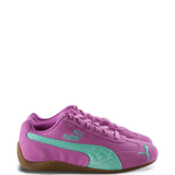 Purple sneakers, front view
